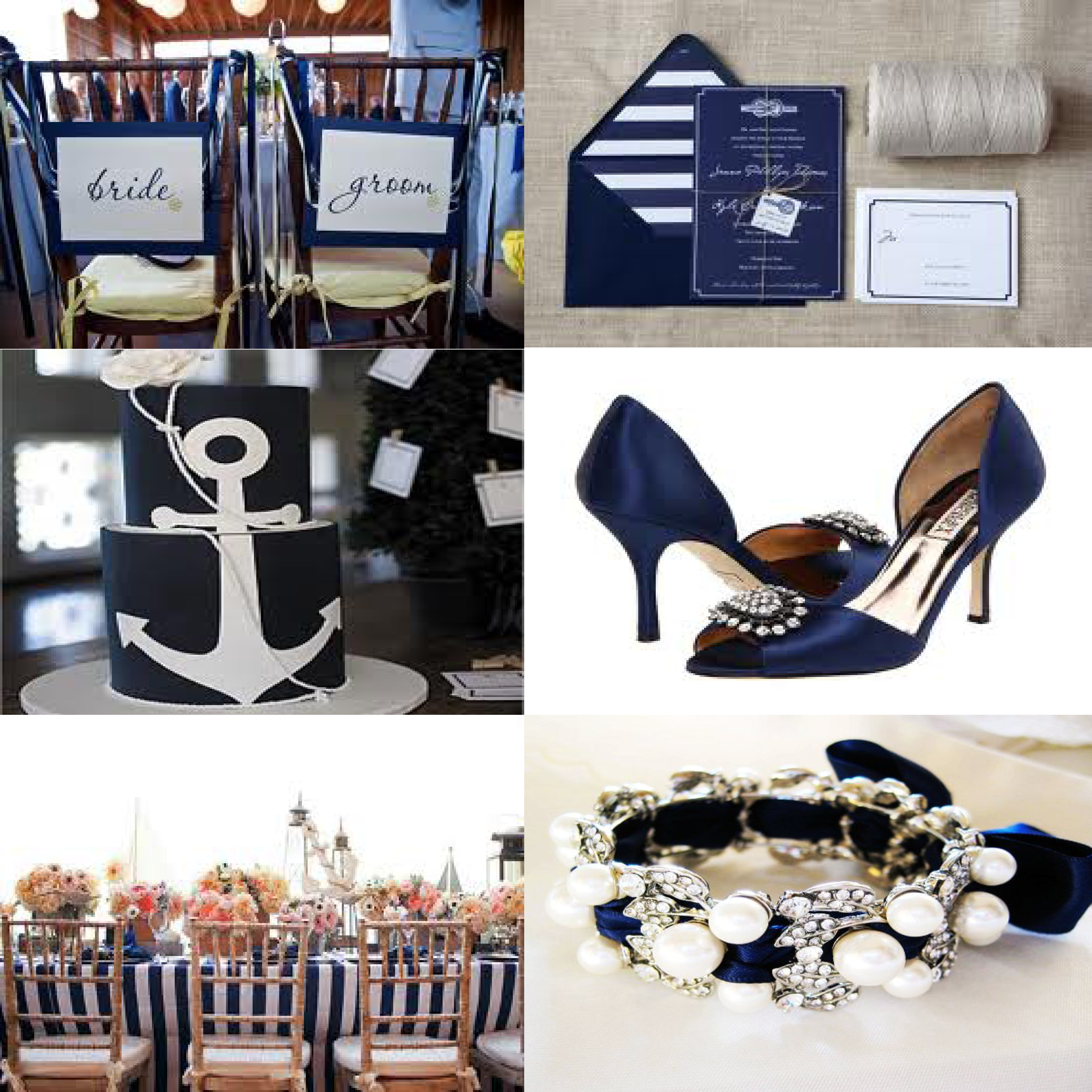 navy blue wedding inspiration board
