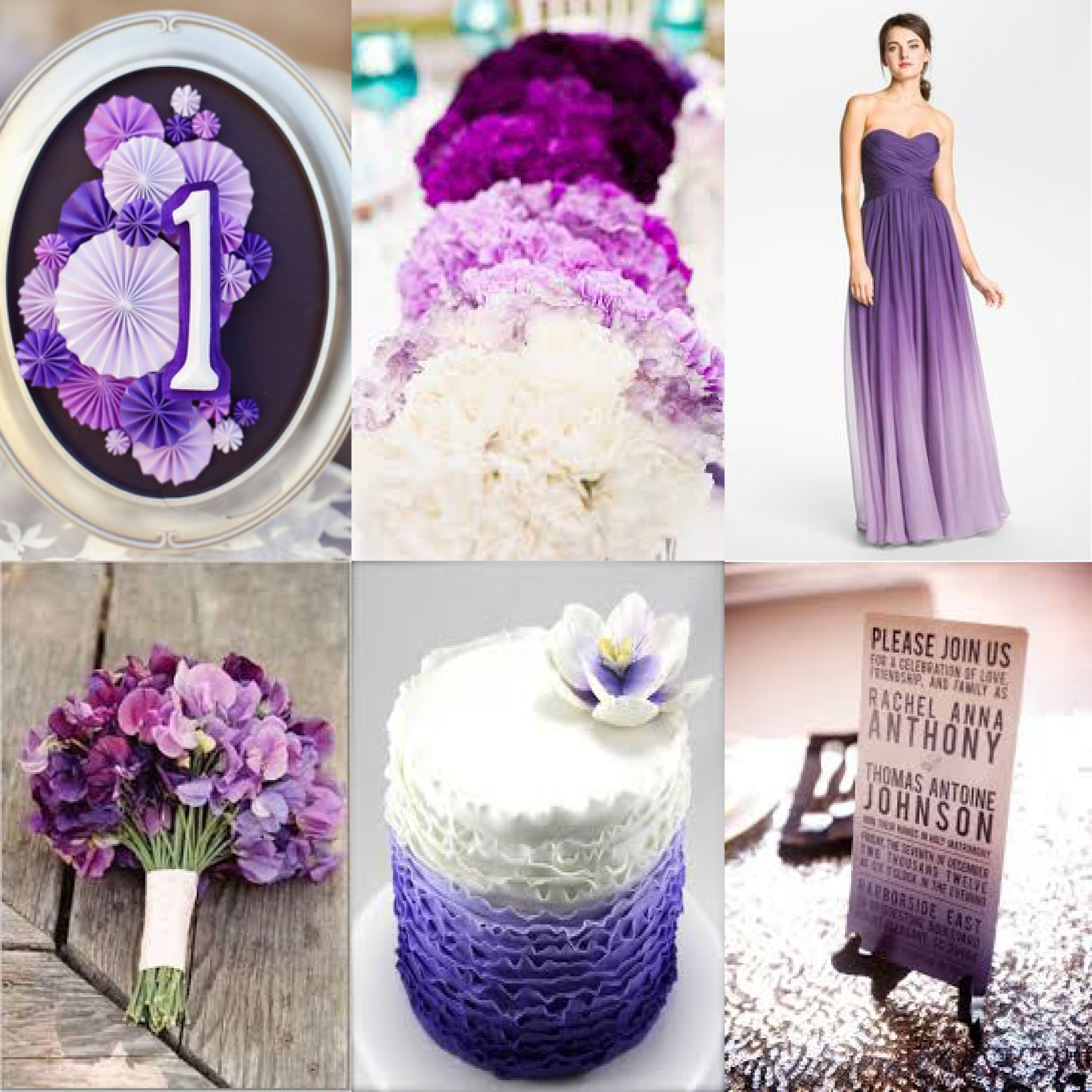 ombre purple wedding inspiration board