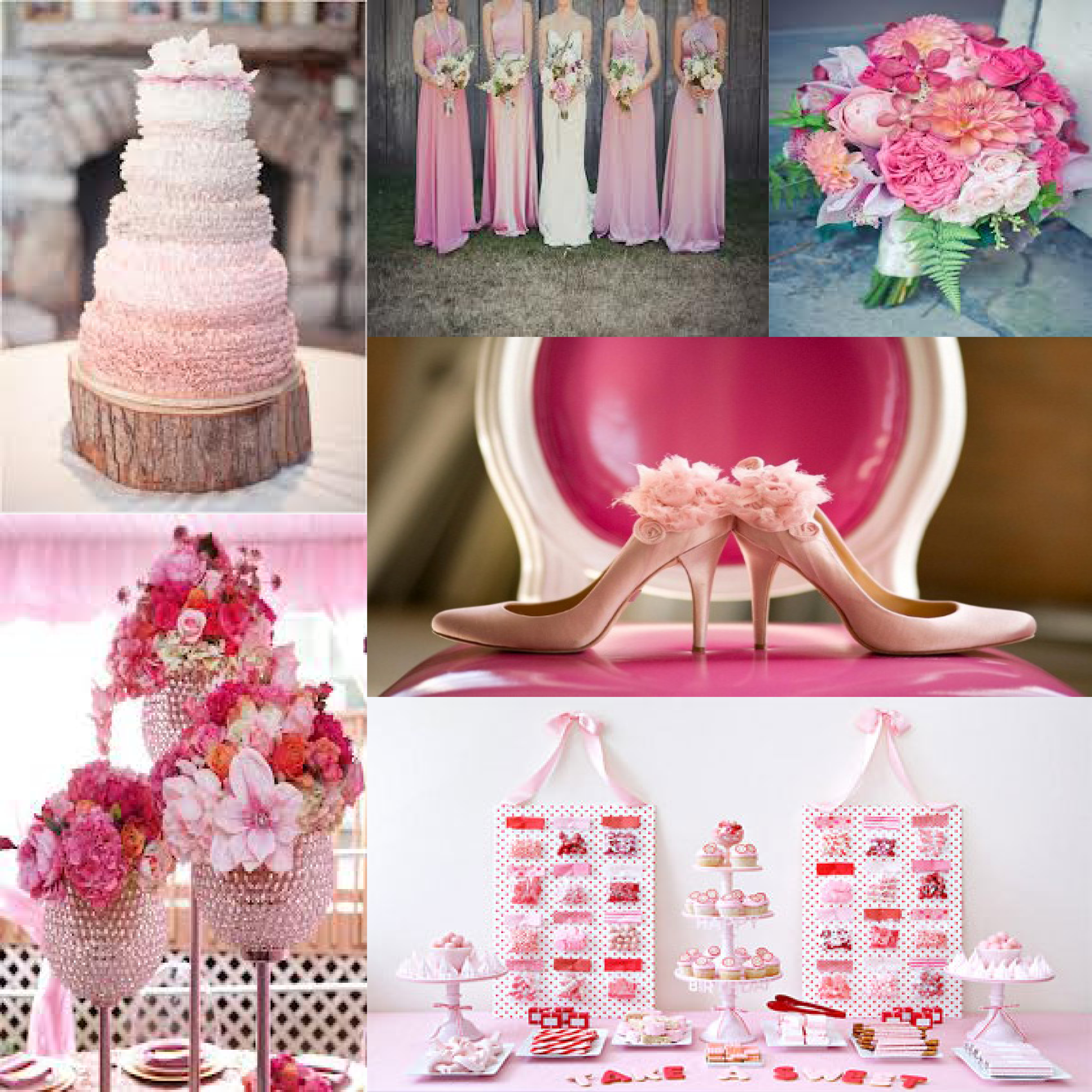 pink wedding inspiration board