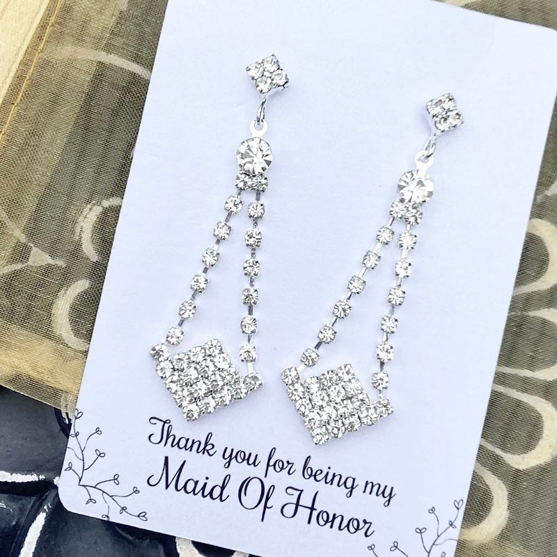 Silver or Gold Plated Maid of Honor Silver 925 For my Bridesmaid Thank you Gift Bridesmaid Gift Necklace Wedding Gift Pearl Necklace